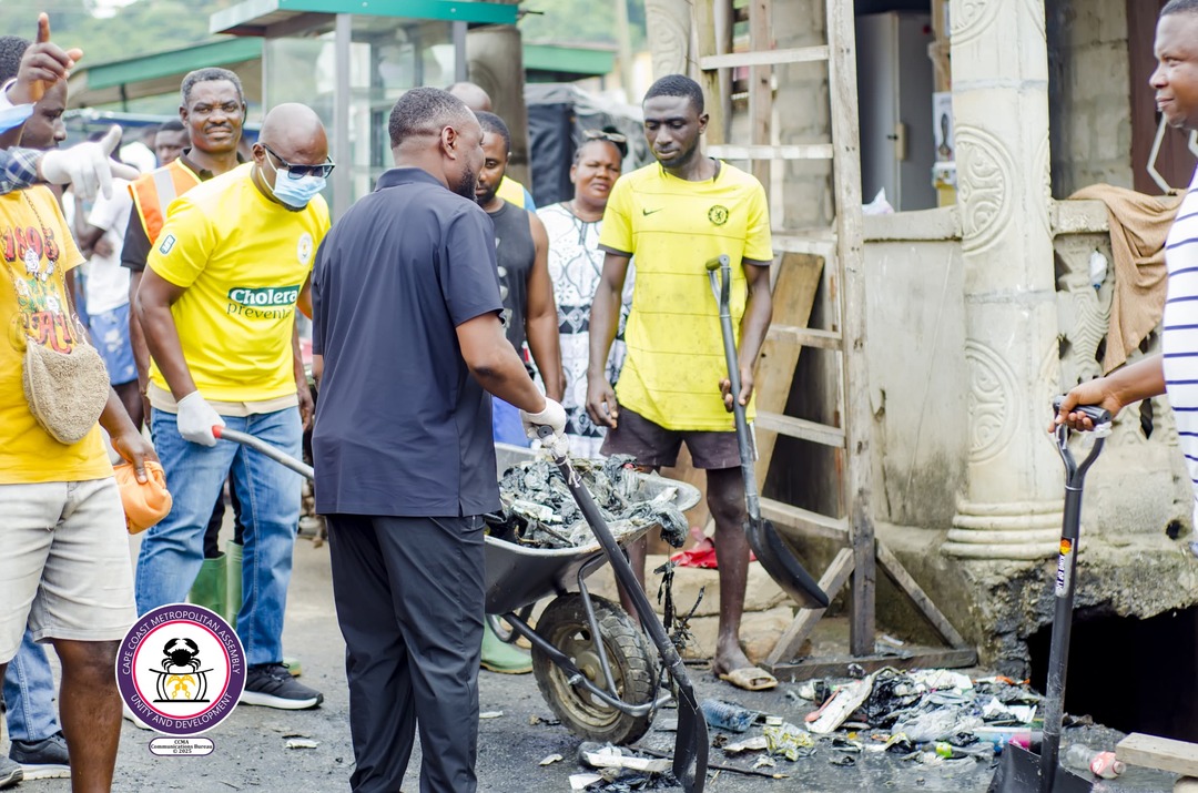 Mayor Arthur and Regional Minister Lead Massive City-Wide Clean-Up in Cape Coast