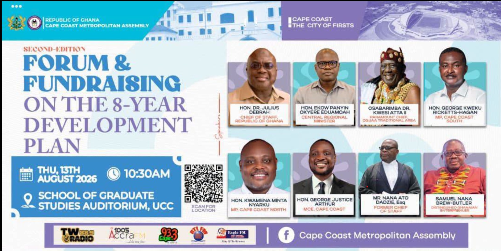 Cape Coast to Host 8-Year Development Plan Forum and Fundraising Event